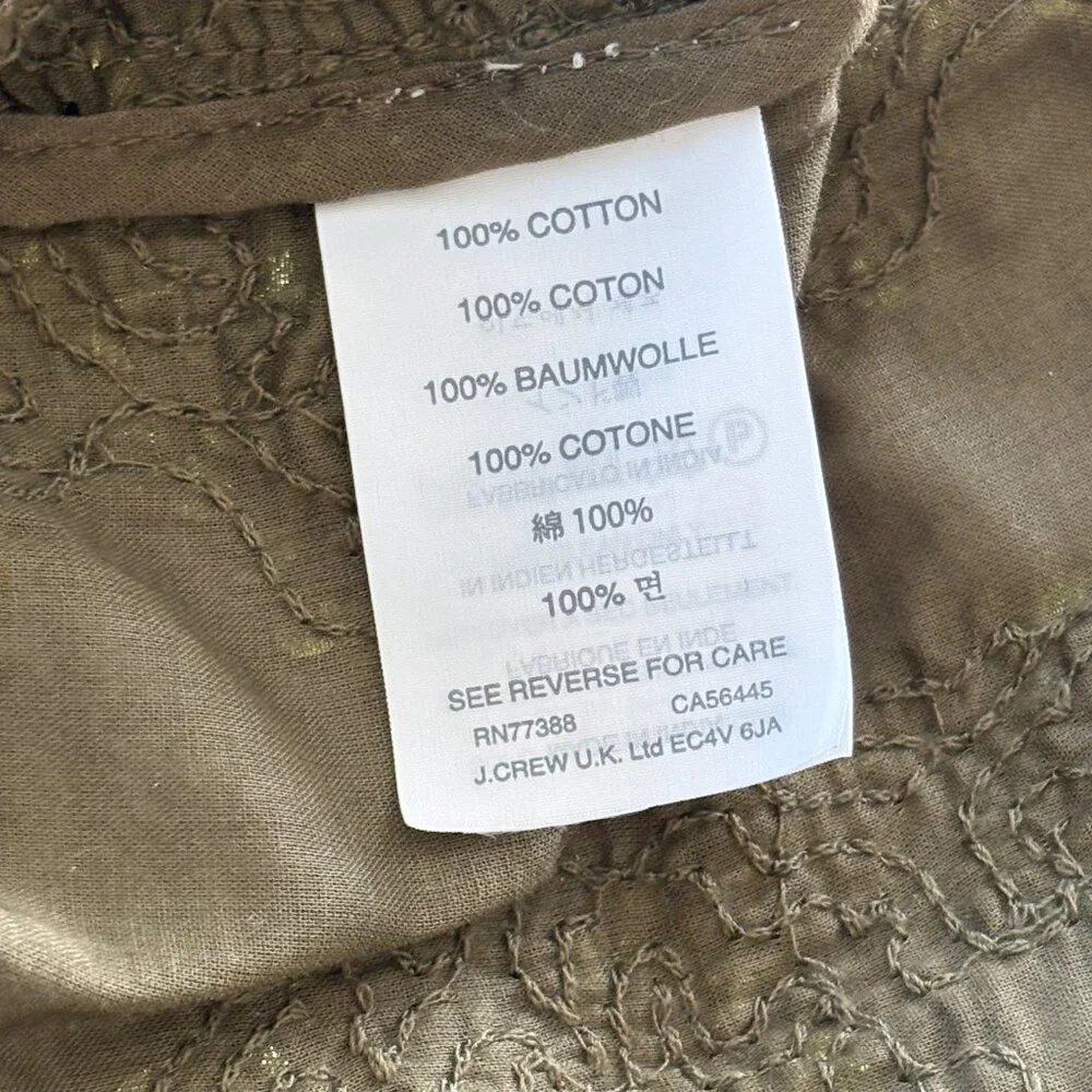 J. Crew Green Camo Iridescent Sequin Tank Top